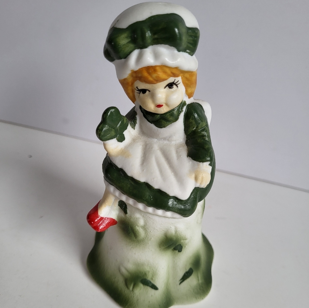 Porcelain Bell Irish Girl St. Patrick's Day figure vintage
